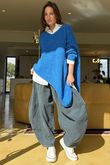 Made in Italy Big Softie Super Slant Knit Top Sapphire /2 